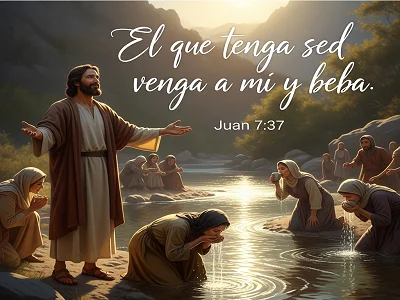 El que tenga sed venga a mi y beba (Juan 7:37 Si alguno tiene sed...)