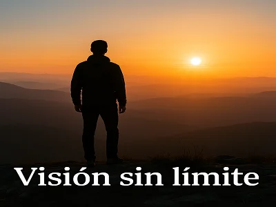 Visión sin límite (Hombre mirando hacia una luz en el horizonte)