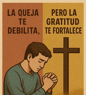 Frase de reflexión: La queja te debilita pero la gratitud te fortalece
