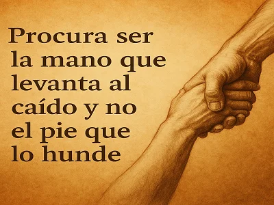 Procura ser la mano que levanta al caído y no el pie que lo hunde