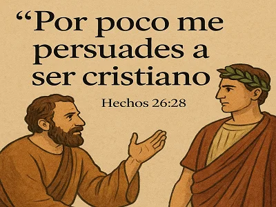 Por poco me persuades a ser cristiano (Hechos 26:28)