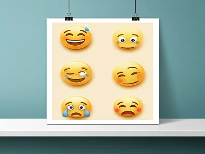 Manejo de las emociones. Emojis en una mesa