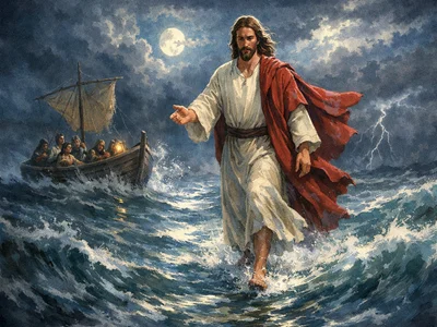 Jesús camina sobre las aguas